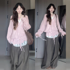 批发镂空罩衫毛衣搭配碎花女2025新款早秋穿搭上衣8120