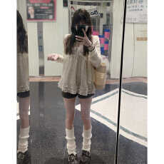 批发2026早春气质辣妹小清新碎花吊带背心+<b class='q'>薄款</b>杏色针织开衫两件套装