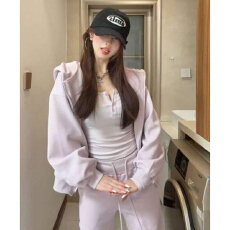 批发2026新款韩系氛围感穿搭<b class='q'>卫衣</b><b class='q'>套装</b><b class='q'>女</b>春季小个子运动休闲裤子三件套