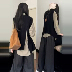 批发韩系氛围休闲通勤套装女早秋季2025新款高级感减龄穿搭<b class='q'>连衣裙</b>7720