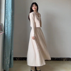 批发法式小香风粉色连衣裙子女2026<b class='q'>冬</b>季新款富家千金超级好看<b class='q'>冬</b>装套裙
