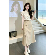 批发法式气质衬衫连衣裙<b class='q'>女</b>夏季2026新款巨好看穿搭一整套长裙<b class='q'>职业</b><b class='q'>套装</b>