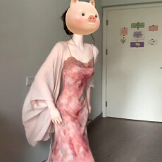 批发新中式晕染吊带<b class='q'>连衣裙</b>女夏季2026新款明媚独特多巴胺粉色长裙套装