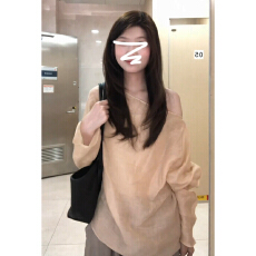批发韩系老钱风一字领斜肩长袖防晒<b class='q'>衬衫</b>女夏季设计感气质<b class='q'>休闲</b><b class='q'>衬衣</b>上衣