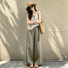 批发韩系巨好看ootd穿搭一整套2026新款吊带背心上<b class='q'>衣</b><b class='q'>女</b>夏季阔腿裤<b class='q'>套</b>装