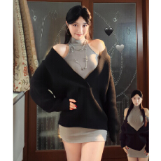 批发韩系慵懒风半高领毛衣连衣A字裙两件套女2026<b class='q'>春秋</b>气质叠穿<b class='q'>连衣裙</b>