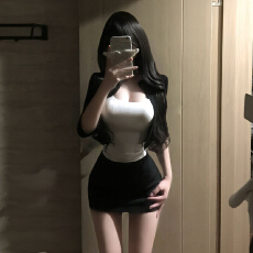 批发轻熟御姐风修身吊带开衫短裙子女早<b class='q'>秋</b>季高智感辣妹掐腰包臀裙套装