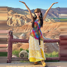 批发法式格纹抹胸套装<b class='q'>连衣裙</b>子女夏2025新款云南新疆草原旅游穿搭长裙