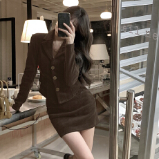 批发小香赫本风今年流行漂亮套装裙黑色西装连衣裙子<b class='q'>夏季</b>女装2025新款