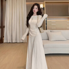 批发巨好看的早秋一整套装2026新款女初秋季针织连衣裙子温柔韩系气质