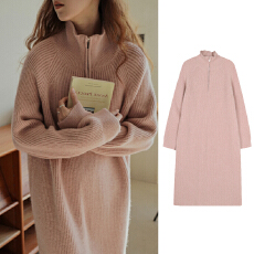 法式慵懒宽松针织连衣裙女2025年新款春装打底内搭秋冬季毛衣长裙