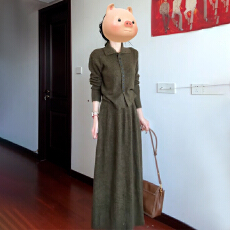 批发慵懒风毛衣针织连衣裙子女2025新款秋冬季高级感别致绝美套装长裙