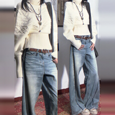 批发韩系白色高领毛衣女2025新款秋冬慵懒高级感蝙蝠袖针织衫<b class='q'>长袖</b>上衣