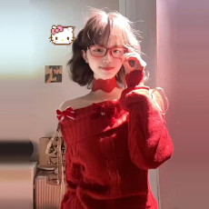 批发圣诞新年白色蝴蝶结一字肩毛衣女秋冬2025新款高级感甜美纯欲上衣