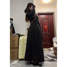 批发韩系气质灰色高领毛衣连衣裙子女2025新款秋冬季内搭针织<b class='q'>长裙</b>套装