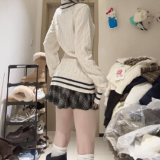 批发巨好看学院风针织<b class='q'>连衣裙</b>子女秋冬季2025新款小个子韩系穿搭一整套