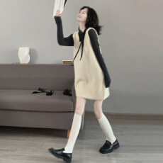 批发韩系巨好看针织<b class='q'>连衣裙</b>子女秋冬季2025新款小个子穿搭一整套装