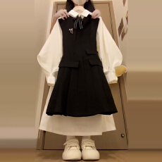 批发法式<b class='q'>白色</b>长袖衬衫连衣裙子女秋冬2025新款小个子香风套装<b class='q'>背心</b>短裙