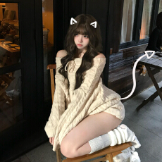 批发秋冬季2025新款巨好看气质短裙法式圣诞<b class='q'>白色</b>一字肩针织连衣<b class='q'>裙子</b>女