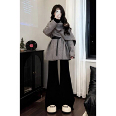 批发深冬气质一整套穿搭2025新款针织毛衣连衣裙子女秋冬修身<b class='q'>长</b>裤穿搭