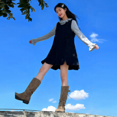 批发法式黑色背心连衣裙子女2025新款秋<b class='q'>冬</b>季小个子穿搭短裙套装高级感