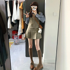 批发今年流行漂亮套装裙学院风<b class='q'>西装</b>衬衫连衣裙子女装2025新款夏季短裙