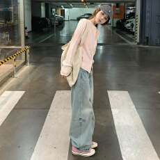 批发开春韩系穿搭粉色假两件毛衣<b class='q'>外套女</b>春秋2025新款针织开衫内搭上衣