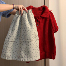 批发过新年战袍红色针织<b class='q'>套装</b>裙子女秋冬2026新款巨好看韩系穿搭一整套