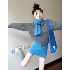 批发法式蓝色针织<b class='q'>套装</b>连衣裙子秋冬2026新款小个子香风超火冬装一整套