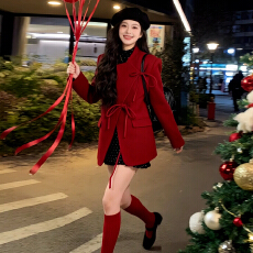 批发内搭打底黑色<b class='q'>波点</b><b class='q'>连衣裙</b>子女2026秋冬季穿搭毛呢套装短裙2026新款