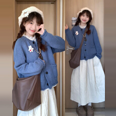 批发高级感毛衣针织连衣裙子女秋冬季2025年新款韩系穿搭一整套装长裙