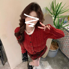 批发圣诞穿搭红色毛衣套装连衣裙子女<b class='q'>秋</b>冬季2025年新款跨新年过年战袍