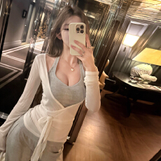 批发早春韩系穿搭一整套2026新款针织开衫女挂脖吊带背心<b class='q'>休闲裤</b>三件套