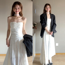 批发法式通勤风高级感穿搭套装气质显瘦黑色<b class='q'>西装</b>外套波点连衣裙两件套