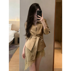 批发高级感法式绿色吊带<b class='q'>连衣裙</b>子女夏2026新款气质老钱风穿搭<b class='q'>衬衫</b>套装