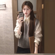 批发韩系一整套深冬学院风ootd穿搭2026新款巨好看的针织<b class='q'>连衣裙</b>子女装