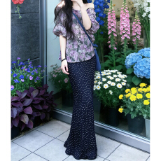 批发紫色碎花波点连衣裙子女春夏2026<b class='q'>新款</b>韩系巨好看穿搭一整套装长裙