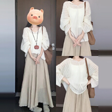 批发早秋新中式穿搭清冷松弛感套装连衣裙子女夏季2026<b class='q'>新款</b>小个子长裙