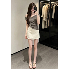 批发法式一字肩<b class='q'>露肩</b><b class='q'>连衣裙</b>女夏季2026新款小个子穿搭一整套装包臀短裙