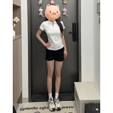 批发韩系气质V领正肩POLO衫短袖<b class='q'>t</b><b class='q'>恤</b>女夏季修身显瘦翻领运动网球服上衣