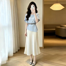 批发巨好看韩系穿搭一整套连衣裙子女夏季2026新款高级感两件套装长裙