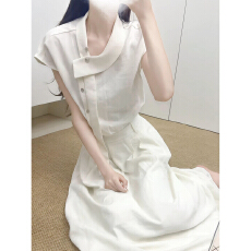批发法式绝美高级感气质连衣裙女<b class='q'>夏</b>季2026新款小个子特别漂亮掐腰长裙