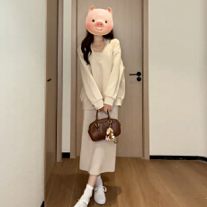批发早初秋季穿搭配一整套装<b class='q'>挂</b><b class='q'>脖</b><b class='q'>连衣裙</b>女2026新款小个子韩系卫衣长裙