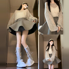 批发深秋搭配减龄一整套ootd韩系穿搭2026新款独特绝美裙子小套装秋冬