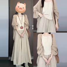 批发小个子<b class='q'>连衣裙</b>女2026新款夏季韩系高级感穿搭配一整套装长裙早初秋