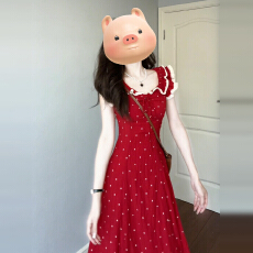 批发法式红色小飞袖波点<b class='q'>连衣裙</b>子<b class='q'>女</b>装夏季2026新款海边度假高级感长<b class='q'>裙</b>