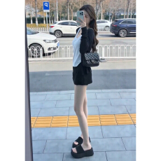批发早春季松弛感穿搭一整套<b class='q'>连衣</b>裙子女夏2026新款韩系黑色三件套装裙