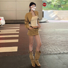 批发韩系高级感早秋穿搭一整套2026新款白色开衫吊带连衣裙女三件套装