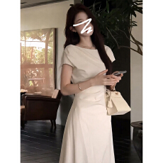 批发白色衬衫连衣裙子女<b class='q'>夏</b>季2026新款简单大方高级感穿搭收腰气质长裙