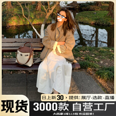 批发复古风衣外套女早初秋季2025新款巨好看小个子法式独特漂亮中长款
